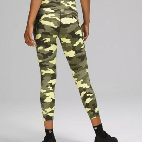 NWT lululemon Fast and Free HR Tight 25" - Heritage 365 Camo Crispin Green - Picture 2 of 6